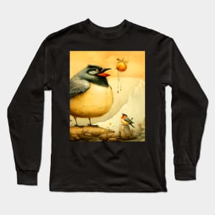 National Native American Heritage Month: "The bird who has eaten cannot fly with the bird that is hungry," - Omaha Nation Proverb on a Dark Background Long Sleeve T-Shirt